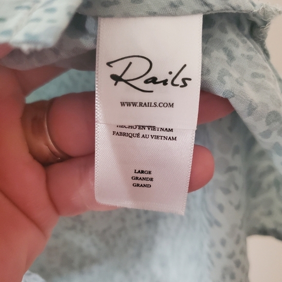 Womens Rails Whitney Shirt Size Large Mint Boa - Picture 9 of 14
